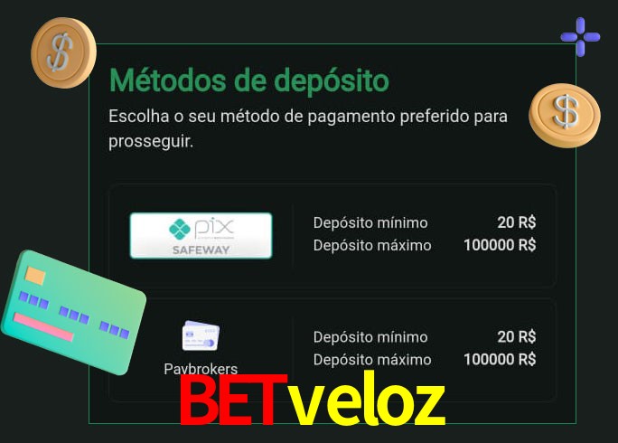 O cassino betveloz oferece uma grande variedade de métodos de pagamento